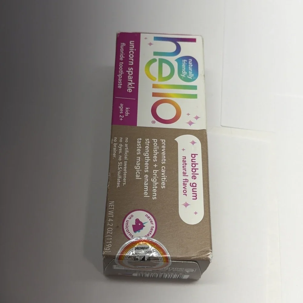 Hello Bello, Kids Fluoride Toothpaste Unicorn Sparkle Bubblegum, 4.2 Oz